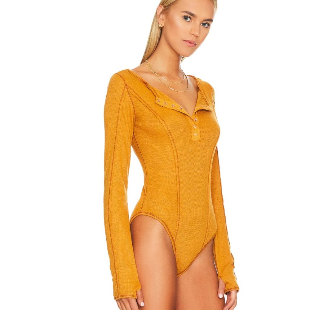 Free People Bohemian Sloane Bodysuit in Amber M / XL - Picture 3 of 5